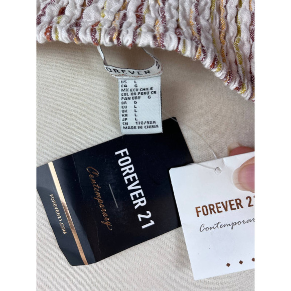 Forever 21 Red Sahara Collection Cropped Striped Linen Tank size Large - Picture 7 of 7